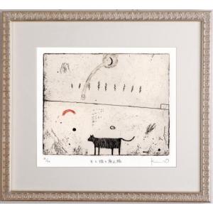 風景画 絵画 楓 絵 銅版画 エッチング 手彩色 キャロル・コレット