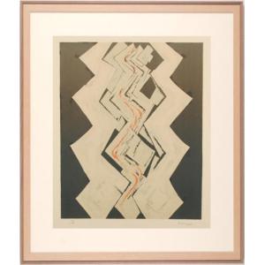 抽象画 絵画 現代アート リトグラフ 版画 坂本寧 「アンタイトル」 額