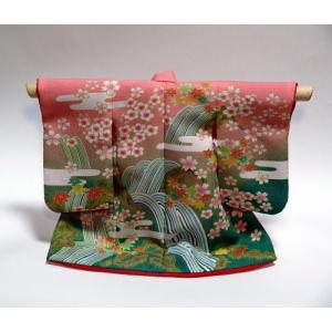 ミニチュア着物1/7振袖絵羽キットFKS 花車につゆ芝 黒（衣桁付