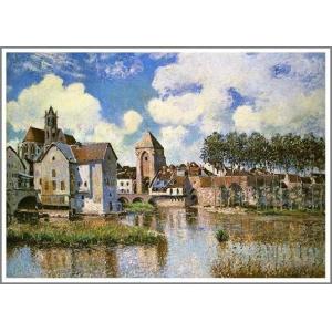 送料無料】絵画：アルフレッド・シスレー「サン・マメスのロワン河畔