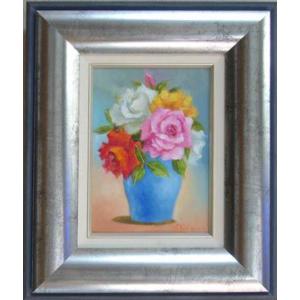 絵画 油絵 田浦信勝 肉筆油絵 静物画 花とくだもの F10 : アートフジ