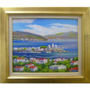 絵画 油絵 青木今陽 肉筆油絵 風景画 上高地 F6 送料無料 : アート