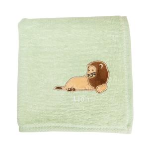 アニマル 刺繍 ハンカチ ミナミコアリクイ / 動物 ハンドタオル 綿