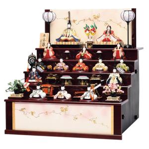 雛人形 コンパクト 一秀 ひな人形 木目込人形飾り 五段飾り 十五人飾り