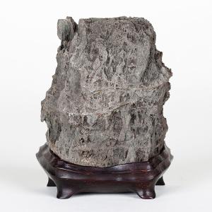 水石 「千仏石」 盆石 天然石 観賞石 岩潟石 すいせき 台座付き 現品