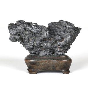 水石 「トマム川石」 盆石 天然石 観賞石 すいせき 台座付き 現品限り