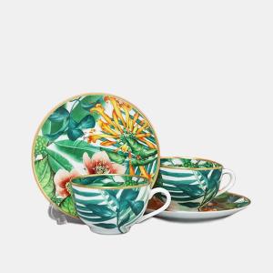 送料無料】エルメス/HERMES アフリカ グリーン ティーカップ＆ソーサー