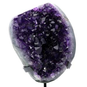 GOLD STONE アメジスト 笑口 丸玉 直径39mm 65g 台座付き ジオード 1点