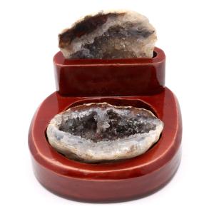 アゲート ジオード 原石 置物 台座付属 瑪瑙 メノウ 晶洞 一点物 181