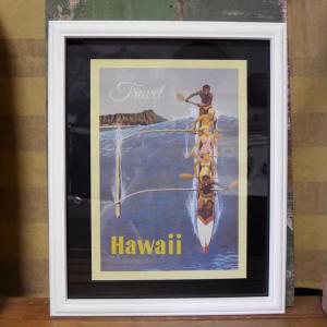ODハワイアン フレームポスター PA SUFERS パンナム航空 インテリア