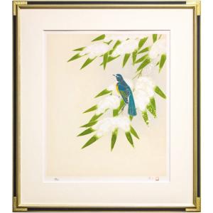 熊谷守一 「 鬼百合に揚羽蝶 」 シルクスクリーン 版画 : 内田画廊