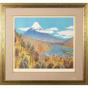 山下 清 「 浅草の仲見世 」 リトグラフ 版画 ペン画 版画 日本の風景