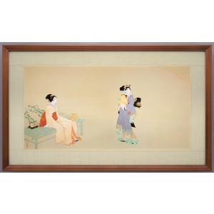 上村松園 「 序の舞 」 シルクスクリーン 版画 版画 日本画 絵画 名画