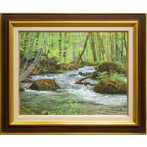 四方道夫 「 秋陽 」 油絵 油彩画 F6 ( 6号 ) 絵画 洋画 手描き 肉筆