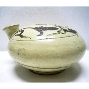 高麗青磁 鉄絵刷毛目壺 朝鮮 陶磁器 韓国 高さ28cm 美品 李朝 壺 美術