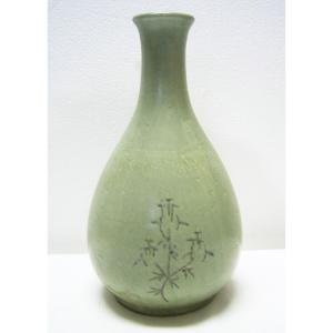 高麗青磁 象嵌魚文鉢 茶碗 李朝 陶磁器 韓国 朝鮮 茶道具 美品 茶道