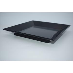 茶道具 菓子器 黒 真塗り 四方盆 大 中村湖彩作 真塗 : 茶道具いまや