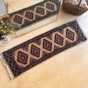 ヴィンテージ トライバル ラグ 87cm×30cm ブラウン : giftgiftgift