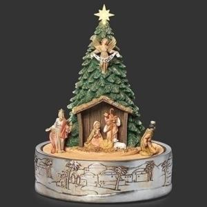 フォンタニーニ ネィティビティの置物 LED付き馬小屋（幅31cm) イエス