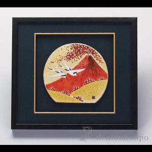 九谷焼 陶額 南天 ( 退職祝い 定年 置物 額飾り 陶板 陶板画 法人