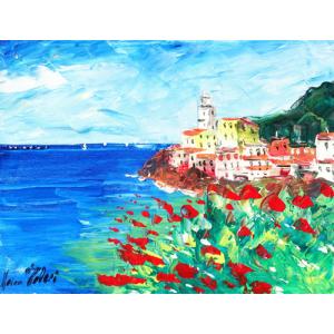 絵画 油絵 小林幸三 「上高地・大正池」 6号風景画 インテリア お祝い