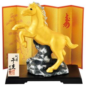 干支 午 置物 馬 うま 2026年/ 開運金彩跳ね午（小） /粗品 販促 景品