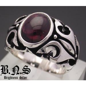 トライバルガーネットリング シルバー925 天然石 柘榴石【ring-528-R41