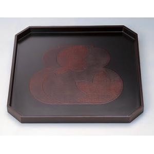 福井クラフト 正角盆 木製 尺1.5 隅切瓢春秋 根来 盆 懐石盆 敷膳 越前