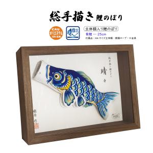 威風堂々 25cm 立体額入り鯉のぼり【総手描き 鯉のぼり】名入れ可能