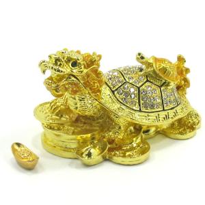 龍亀 ロングイ キーホルダー ろんぐい 金色 アクセサリー お守り 龍 亀