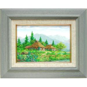 絵画 油絵 木曽 駒ヶ岳 （岡島哲夫） 【海・山】【肉筆】【油絵