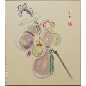 高級色紙「喜雀」春穂（色紙絵） : 掛け軸・絵画の専門店 掛軸堂画廊