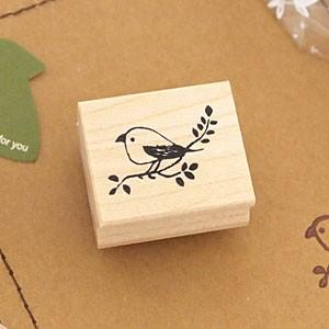 消しゴムはんこ ラバースタンプ 消しゴムスタンプ はんこどり 小枝の鳥