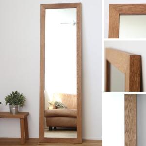 姿見 壁掛け 全身鏡 おしゃれ 姿見鏡 /オーク 170cm×50cm/ 木枠 鏡