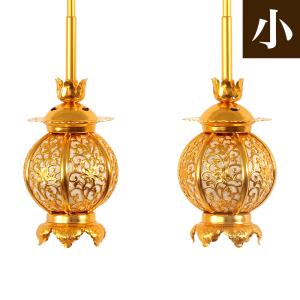 PC製 丸傘 上平枠珱珞 銀杏付 中 4号 1対入 仏壇 仏具 瓔珞 珱珞 よう