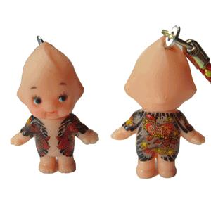 キユーピー 刺青キューピーストラップ/表鯉/裏不動明王 : 名入れ