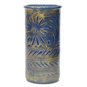 傘立て アンブレラスタンド 陶器製 透かし彫りアート ブラック モダン