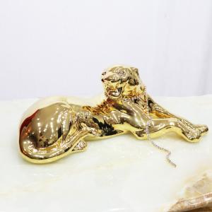 陶器 動物 ヒョウ 置物 イタリア製 レオパード 豹 完成品 ヨーロピアン