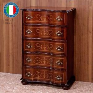 チェスト 木製 2段 完成品 58cm 象嵌 ロココ調 イタリア 家具 猫脚 丸