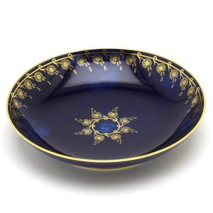 セーブル 深皿 クープ クラウデットブルー 24K金彩装飾(No.844
