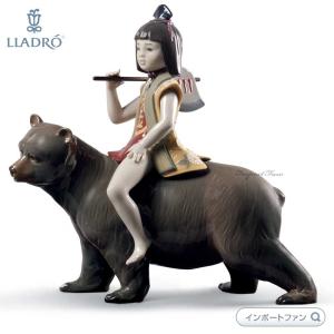 LLADRO（リヤドロ） 象にまたがって ゾウ 少年 少女 置物 01005352