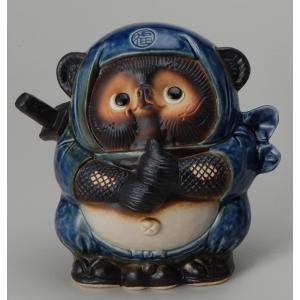 信楽焼 ビリケン狸(黄) BIRIKENN ビリケン様 たぬき タヌキ 狸 開運