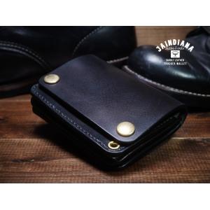 クロコダイル・ミドルサイズトラッカーウォレット ブラック