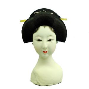 日本人形頭 顔 手芸品 部品 尺三(12号) 芸者 (普) : 雛人形-五月人形