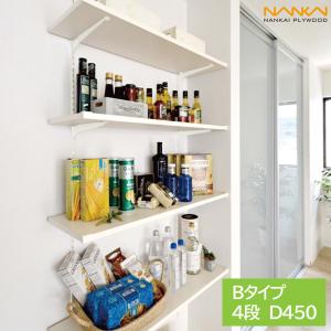 南海プライウッド 可動棚板セットBタイプ KTB4D3-W-LW-A 4段プラン