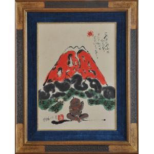 徳永貞一「咲かせにゃなるまい」日本画（墨彩画）【1点物】作品番号25