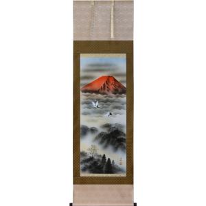 掛軸 掛け軸-消災白虎朱竹之図/加納悠峰 送料無料掛け軸(尺五 桐箱