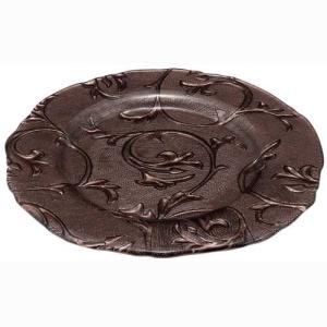 IVV イタリア製 ガラスプレート 皿 HELIX ヘリックス 31cm シルバー