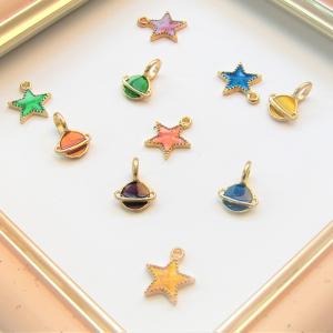 キラキラ雫チャーム 綺麗なしずく 涙型 カラーストーン 6個セット