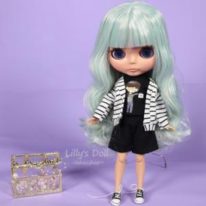 アイシードール グリーンヘアー ストレート タンスキン 可動ボディ 1/6